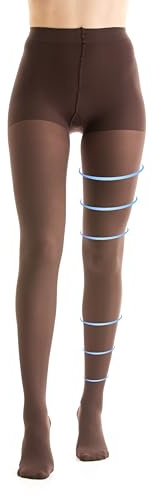 Kompressionsstrumpbyxor för Damer, Tights 140 DEN 18-21 MMHG CLASS 1, Shape Socks For Women MICRO MATTFIBER, (BRUN, M)