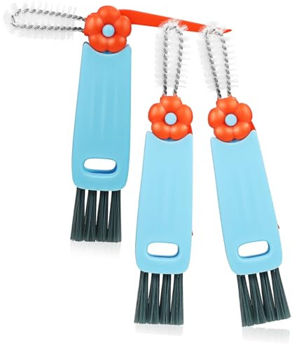 HOMOBABE 3piezas Cepillo De Limpieza De Tazas Cepillo De Tapa y Botella De Diseño Portátil y Multifuncional para Fácil Acceso Rincones y Grietas