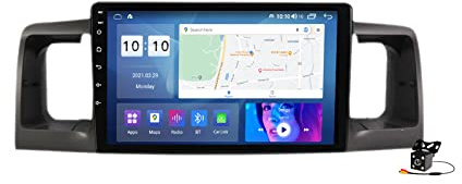 ZCRKEJI Autoradio Android 14 per Toyota Corolla 2000-2004 Navigazione GPS 9 pollici Touchscreen Lettore multimediale Ricevitore video,Autoradio GPS Navigatore satellitare Supporto Wi-Fi 4G DSP Carpla