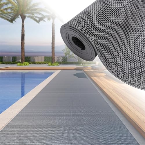 PVC Rubber Floor Mats, Swimming Pool Bathroom Anti-Fatigue Rubber Matts, Drainage Non Slip Flooring Mats for Bathroom Swimming Pool Kitchen Washroom Restaurant Bar