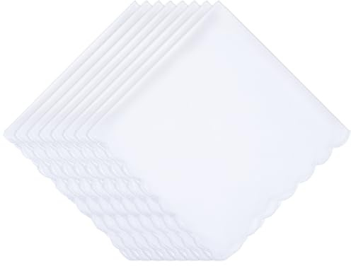 Bremorou 8 Stück Stofftaschentuch Stofftaschentücher Weiß Taschentuch Stoff Damen Aus Bio Baumwolle Weiches Taschentuch Reiner Herrentaschentücher (30 cm)