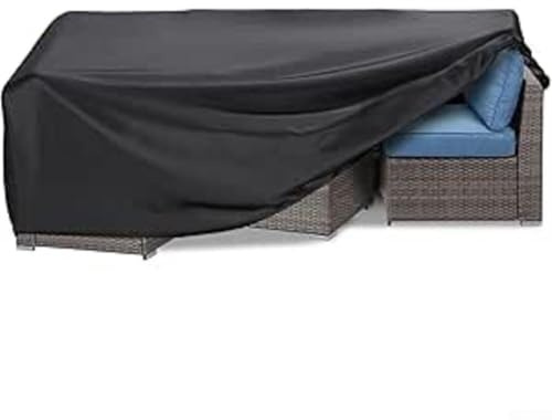 Pumixiy Housse rectangulaire pour table de jardin et canapé - Tissu Oxford 210D imperméable avec protection UV et résistance aux intempéries (125 x 125 x 71 cm)