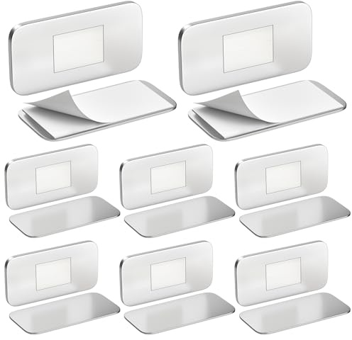 8 Pack Magnetic Door Catch with Adhesive, Jiayi No Drill Ultra Thin Cabinet Magnets Closure, Stainless Steel Drawer Latch for Kitchen Cabinets, Cupboards, Wardrobes, Sliding Doors, No Screws