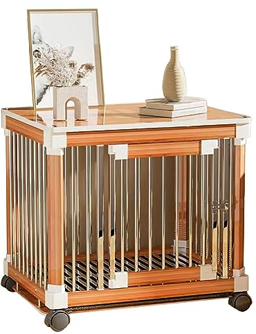 Table basse pour chien avec plateau, meuble multifonction pour chiens de petite et moyenne taille, 71,1 cm avec roulettes, convient pour une utilisation en intérieur
