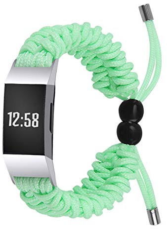 TopTen Schmuck-Uhrenarmband kompatibel für Fitbit Charge 3/Charge 4 Fitness-Armband, Edelstahl-Armband, Ersatz-Zubehör, verstellbares Handgelenkband (grün)