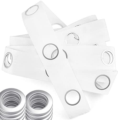 10M(10.9Yards) Eyelet Curtain Tape,60 Rings Accessories Sewing Silver Curtains Blinds,Drapery Curtain Heading Grommet Tape for Perforated Curtains Header DIY Decoration