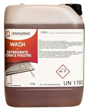 SENO & SENO | Detergente Sgrassante per Forni, Griglie, Piastre | Tanica con Detergente sgrassante Alcalino e Superconcentrato per Cucine Professionali | Rimuove residui Organici e Incrostazioni