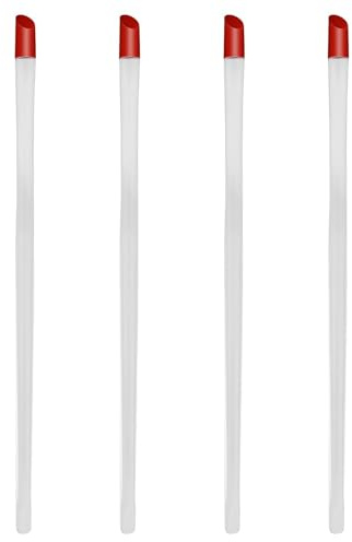 Repousse-cuticules en caoutchouc de 17 cm, 4 pièces rouges en caoutchouc dur pour nail art, outil de nettoyage des cuticules et bâton à cuticules professionnel en plastique pour soins des mains, outil