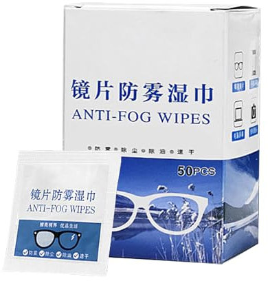 Huasean Almohadillas de Limpieza de Lentes - 50 Almohadillas prehumedecidas antivaho para Lentes de Gafas | Productos para el Cuidado de Gafas Paños no Tejidos para Gafas, Espejo retrovisor de Coche