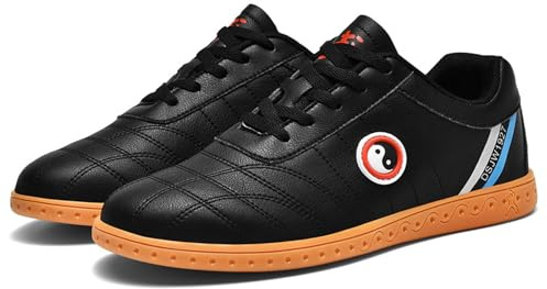 ForceRoute Tai Chi Wu Shu Kung Fu Scarpe,Scarpe Taekwondo Pelle,Scarpe da Taekwondo Sport Boxe,Scarpe da Karate Kung Fu,Bambini,Uomo Donna,Unisex,Traspirante,Antiscivolo,Leggere,per Wushu Yoga
