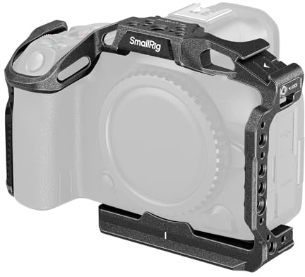 SMALLRIG Kamerakäfig für Canon EOS R5 Mark II, Kamera-Rig aus Aluminiumlegierung mit Zubehörschuh, 1/4''-20 und 3/8''-16 Gewindelöchern, Schnellwechselplatte für Arca-Typ - 4975B