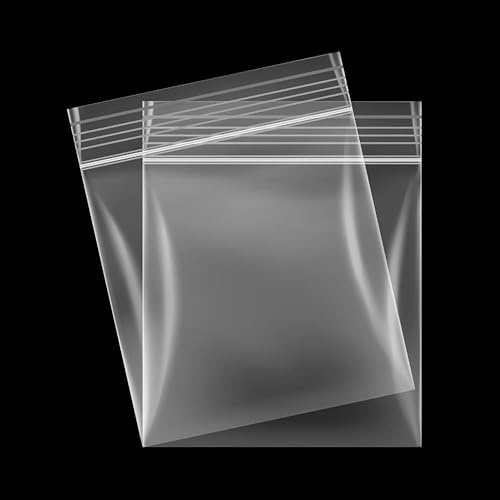 100 sacchetti di plastica con chiusura ermetica, a scelta, con chiusura a zip, per alimenti, trasparenti, resistenti, richiudibili, in polietilene resistente, grandi e piccoli (191 mm x 191 mm)