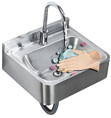 JDXQBLD Stainless Steel Washbasin, Wall-Mounted Corner Washbasin, Mini Triangle Sink with Drain for Bathrooms, Bars, Cafes, Save Space,Silver-C，Silver B (43x41.2x15cm)