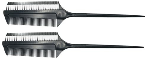 Gogogmee Spazzola Applicazione in e per Tintura Faccia Chioma Plastica Doppia Trattamento Nero 2 Pezzi Uso Domestico e Fai da Te