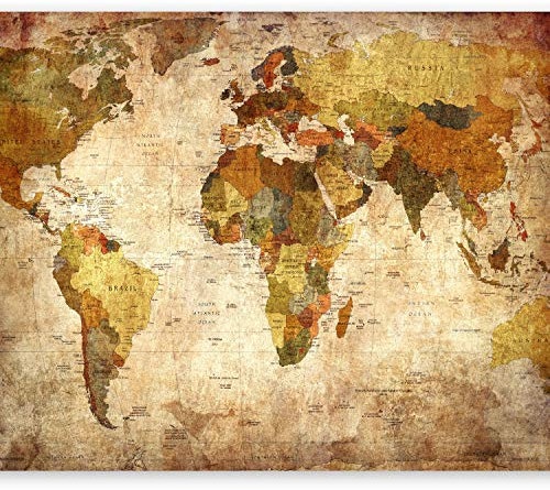 murando Fotomurales Vintage 400x280 cm XXL Papel pintado tejido no tejido Decoración de Pared decorativos Murales moderna de Diseno Fotográfico Mapa del mundo k-A-0315-a-a