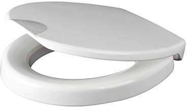 Grünblatt WC Sitz Health Care, Hygiene-Toilettensitz mit 5 cm Sitzerhöhung und Absenkautomatik, extra stabile Befestigung für maximale Sitzsicherheit, Duroplast, Weiß