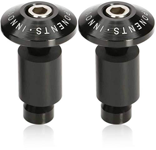 Endstopfen Fahrradgriffe, BETOY 1 Paar Dauerhaft Aluminium Endstopfen Fahrradgriffe Stecker Endkappen Fahrradlenker Lenkerstopfen für Motorrad Mit 22mm (7/8'') Lenker, 5x2.8cm(Schwarz)