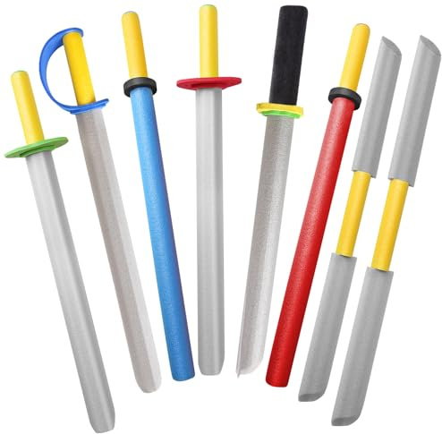 Foam Swords for Kids - 17 Inch Sword Weapons Toy 8 Pack Warrior Knight Pretend Play Set Prince Party Supplies Gift Toys Boys & Girls