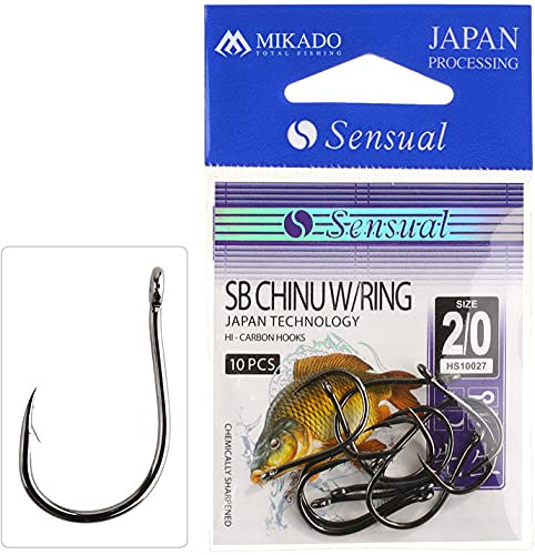 MIKADO CHINU 10 Starke geschmiedete Öhr- Angelhaken Karpfenhaken von Größe #4 bis #2/0 erhältlich (#1)