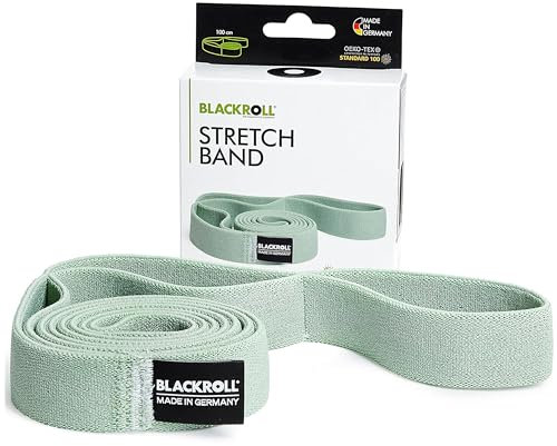 BLACKROLL® Stretch Band (100 cm), Fitnessband für das Mobilitätstraining, Flexibles Gymnastikband mit Schlaufen, hautfreundliches Stretchband, ideal für Yoga, Made in Germany, Balanced Green