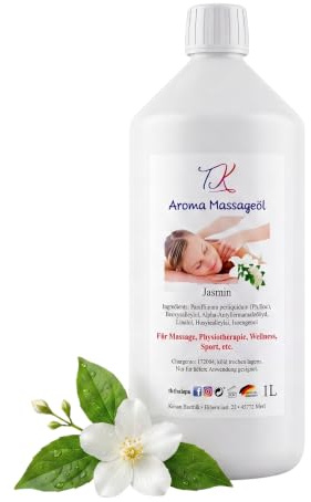 1l Aroma Massageöl - Jasmin für Massage, Physiotherapie, Wellness, Sport in Pharma Qualität