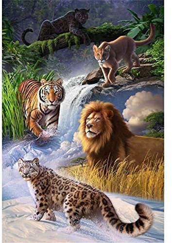 YINGXIN88 5D Diamant Painting Kits, Pack Runde Voll Drill Diamond Painting Zubehör Kristall Kreuzstich Kunst Handwerk für Hause WanddekorationVier Jahreszeiten von Tieren-50x50cm