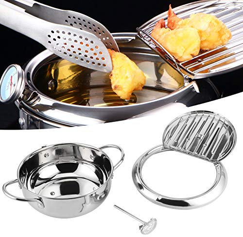 Marmite japonaise résistante aux hautes températures avec grille amovible pour cuisine (grande taille 24 cm) friteuse electrique friteuse electrique Deep Fryers Friggitrici