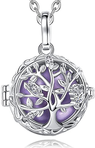 AEONSLOVE Llamadores de Angeles Embarazadas Collar Colgante Árbol de la Vida para Futuras Madres Regalo Original para Mujer Embarazada, 2 Cadenas