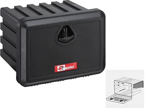 FTsolid Unterbaubox Staukasten (500x365x400) - Box + horizontale Halterung | Anhängerkiste – Gurtkiste – Staubox – Unterflurbox – Werkzeugkiste