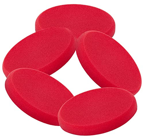 detailmate Polierpad Bundle - 5X POLYTOP Polierschwamm für Poliermaschine Cutting Pad rot 135 x 20 mm - Auto Politur Pad Set