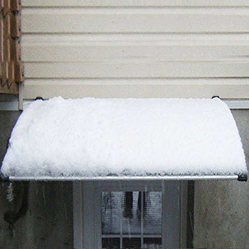 Auvent de Porte d'entrée, Contre Pluie Neige UV, Porte Toit Marquise Abri Protection en Polycarbonate,Cadre Gris (100 * 100cm)