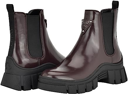 GUESS Damen Hestia Stiefelette, Dunkelrot, 37 EU