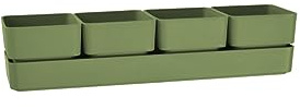 Teraplast Maceta Elegante de diseño Sierra,Dimensiones 48 x 12 x 11 h, Jardinera para Plantas y suculentas reinstente a los Rayos UV (Olive (Verde))