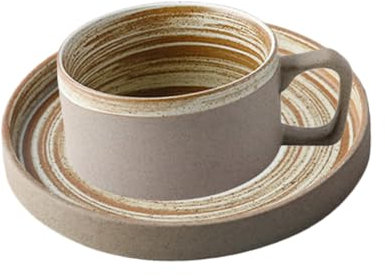 BESTonZON 1 Juego Taza De Café Bandeja De Vajilla De Cerámica Taza De Cerámica Para Hostelería Tazas De Bebidas Retro Taza De Cerámica Con Platillo Vasos Retros Viajar Vaso De Jugo Desayuno