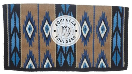 EQUIGEAR Western Ranch Horse Satteldecke aus neuseeländischer Wolle, Western-Design, handgefertigte Satteldecke, Wollpolster, Sensor Flex (Anpassung möglich), WQ80 (34x33)