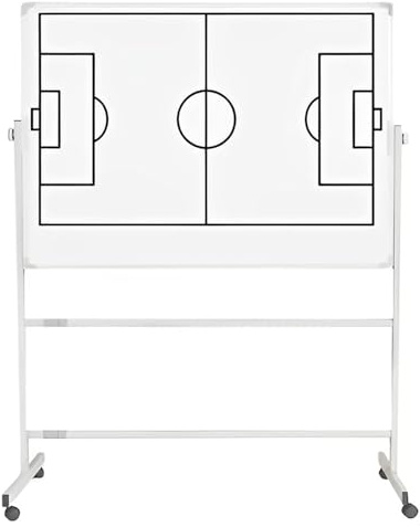 Fußball-Whiteboard mit Rollen für Trainer, große professionelle Fußball-Taktiktafel, beidseitig verwendbar, Ausrüstung für das Training mit Einer Halterung
