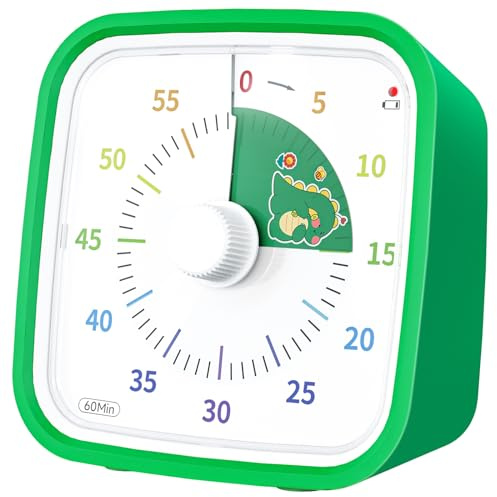 Xinbeiya - Temporizador visual de dinosaurio con funda de protección, temporizador de dinosaurio para niños con cuenta regresiva de 60 minutos, temporizador para niños y adultos, herramienta de