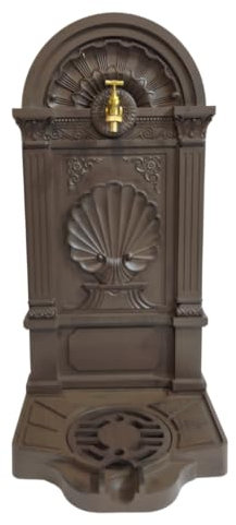 Fontaine de Jardin extérieur en Fonte Aluminium Marron 42 x 32 x 84cm