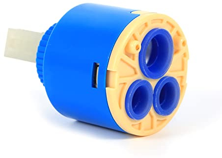 35mm / 40mm Ceramic Cartridge Water Mixer, Blue Practical Replacement Ceramic Disc Cartridge, PP Plastic Mixer Tap Inner Control Faucet Valve Repair Replacement for Bathroom Kitchen (40mm)