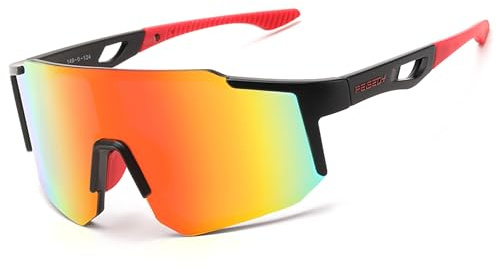 FEISEDY Sport Sonnenbrille Herren Fahrradbrille Damen Verspiegelt B0177 | Sportbrille für Radfahren Fahren Laufen, UV400 Schutz