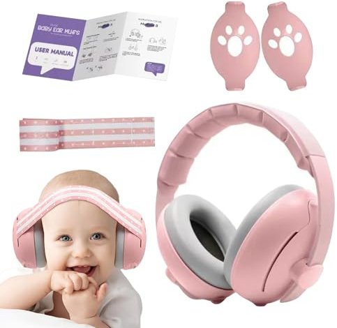 Esncddym Cuffie antirumore per bambini, Cuffie per bambini - Cuffie protettive per le orecchie dei bambini per dormire | Bambini dai 3 ai 48 mesi Comode cuffie antirumore per treno, auto, concerti