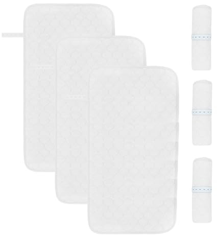 3 st skötblöjor med halkskydd, mjuk terryvattentät skötbord, absorberande quiltat tvättbart, 14 tum x 27 tum återanvändbart blöjskydd (vit)