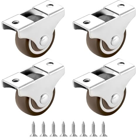 Ruote per mobili industriali viti 25 mm di portata massima 40 kg 4 ruote antigraffio senza freno Ruote fisse per carrelli industriali a perno