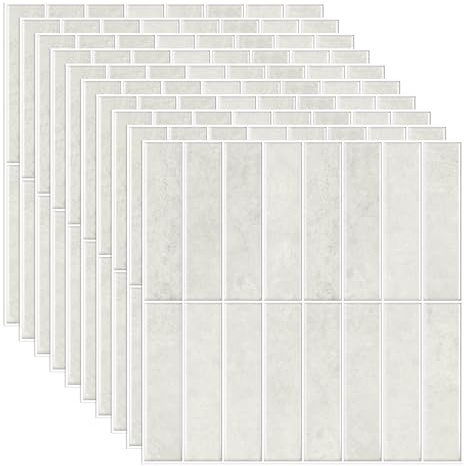Tile Stickers,3D Wall Panels,Peel and Stick Vinyl Backsplash Tiles Self Adhesive Waterproof Oilproof Tiles Style DIY Home Decor for Kitchen Bathroom (10PCS Apricot 30 * 30cm Thickness 1.2mm)