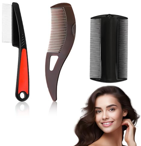 3 Piezas Peine para la Caspa,Peine de Dientes Huecos para el Cuero Cabelludo con Caspa,Peinetas para el Pelo Cabelludo para Mujeres y Hombres con Mango para Raspar la Piel,peine hombre
