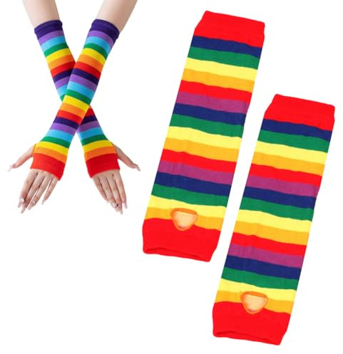 NOPKESV 1 Paar Handschuhe Lang Elegant Damen Satin Classic Abendhandschuhe Halloween Karneval Kostüm Clown-Handschuhe Karneval