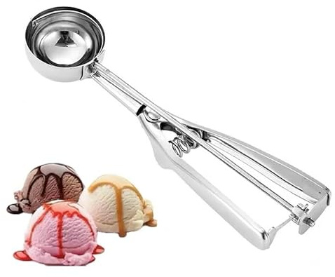 Ice Cream Scoops Fruit Scoop Stainless Steel Cookie Scoop for Ice Cream Meatballs Mellon Balls Mashed Potatoes and Muffins(Medium Size) (5 CM)