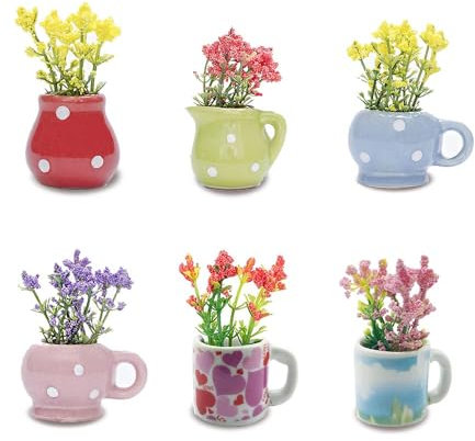 Mini Vase Magnets for Fridge, Cute Mini Vase Fridge Magnets, 3D Ceramic Tiny Bud Vases with Strong Magnet, Funny Magnetic Flower Vases for Refrigerator Accessories Kitchen Locker Office Decoration