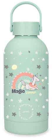 Enso Magical Bouteille en acier inoxydable vert 6,5 x 18,5 x 6,5 cm Acier inoxydable, vert, Talla única, Bouteille en acier inoxydable
