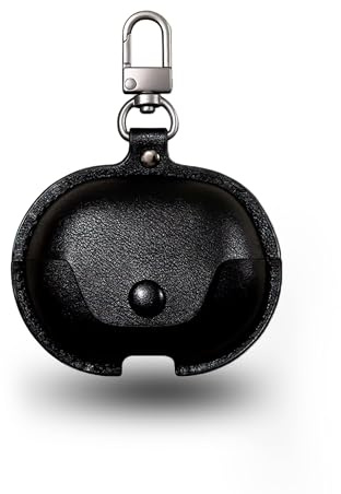 Case kompatibel mit JBL Wave Beam Drahtlose Kopfhörer, PU Leder weiche Schutzhülle Abdeckung, enthält Karabiner, um Verluste zu verhindern,Drop-Proof, wasserdicht, leicht und tragbar, schwarz